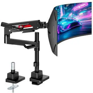 Heavy Duty Monitor Arm, Ultrawide Monitor Stand up to 57 and 66 Lbs, Gas Sprinq Monitor Mount Height Adjustable Arms Monitor Stand for Desk Various VESA Mount with Clamp/Grommet Base Heavy Duty Monitor Arm, Ultrawide Monitor Stand up to 57 and 66 Lbs, Gas Sprinq Monitor Mount Height Adjustable Arms Monitor Stand for Desk Various VESA Mount with Clamp/Grommet Base