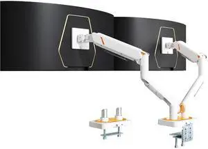 Monitor Arm for 17-45 Inch, Ultrawide Dual Monitor Mount Holds up to 44lbs, Heavy Duty Mechanical Spring Monitor Stand Adjustable Arms, 75/100 VESA Mount with Clamp/Grommet Base, White Monitor Arm for 17-45 Inch, Ultrawide Dual Monitor Mount Holds up to 44lbs, Heavy Duty Mechanical Spring Monitor Stand Adjustable Arms, 75/100 VESA Mount with Clamp/Grommet Base, White