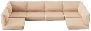 14-Piece Outdoor Cushion Set for 6-Seat Sectional Sofa, 25.6"x25.6" Couch Cushion Replacement for Patio Furniture, Splash-Proof & Fade-Resistant Patio Cushions for Backyard/Porch/Deck, Khaki 14-Piece Outdoor Cushion Set for 6-Seat Sectional Sofa, 25.6"x25.6" Couch Cushion Replacement for Patio Furniture, Splash-Proof & Fade-Resistant Patio Cushions for Backyard/Porch/Deck, Khaki