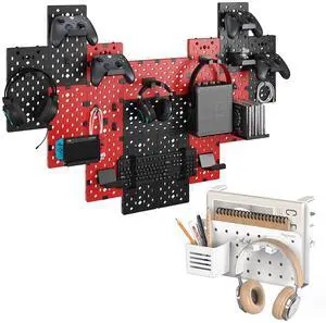 Desk Side Storage Organizer No Drill Under Desk Laptop Holder Bundle with 14 PCS Controller and Headphone Holder Wall Mount Desk Side Storage Organizer No Drill Under Desk Laptop Holder Bundle with 14 PCS Controller and Headphone Holder Wall Mount