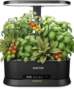 Hydroponics Growing System Kit with Split Tank, Dimmable 36W Full Spectrum LED Grow Light, 12 Pods Indoor Herb Garden with Timer & Clock Smart Pane, 21.65 Inch Height Adjustable Herb Garden Hydroponics Growing System Kit with Split Tank, Dimmable 36W Full Spectrum LED Grow Light, 12 Pods Indoor Herb Garden with Timer & Clock Smart Pane, 21.65 Inch Height Adjustable Herb Garden