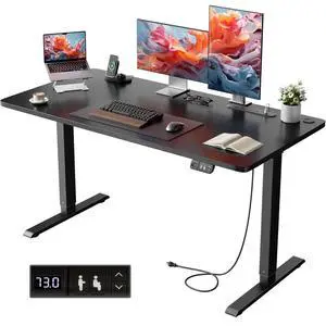 40" Electric Standing Desk with Power Outlets, Black | 24" wide, 132lbs, 2 memory presets, height adjustable sit stand workstation for home office, ergonomic computer desk 40" Electric Standing Desk with Power Outlets, Black | 24" wide, 132lbs, 2 memory presets, height adjustable sit stand workstation for home office, ergonomic computer desk