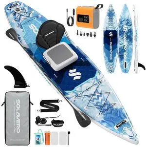Inflatable Stand Up Paddle Board, 12'5"×33" Extra Large SUP with Seat Premium Accessories, Anti-Slip EVA Deck for Youth & Adults 600lb Capacity Adventure Paddleboard for Lake, River, Ocean Inflatable Stand Up Paddle Board, 12'5"×33" Extra Large SUP with Seat Premium Accessories, Anti-Slip EVA Deck for Youth & Adults 600lb Capacity Adventure Paddleboard for Lake, River, Ocean