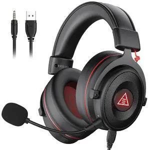 E900 Pro USB Gaming Headset for PC - Computer Headset with Detachable Noise Cancelling Mic, 7.1 Surround Sound, 50MM Driver - Headphones with Microphone for PS4/PS5, Xbox One, Laptop, Office E900 Pro USB Gaming Headset for PC - Computer Headset with Detachable Noise Cancelling Mic, 7.1 Surround Sound, 50MM Driver - Headphones with Microphone for PS4/PS5, Xbox One, Laptop, Office