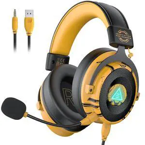 USB Gaming Headset for PC - Computer Headset with Detachable Noise Cancelling Mic, 7.1 Surround Sound, 50MM Driver - Headphones with Microphone for PS4/PS5, Xbox One, Laptop, Gamer USB Gaming Headset for PC - Computer Headset with Detachable Noise Cancelling Mic, 7.1 Surround Sound, 50MM Driver - Headphones with Microphone for PS4/PS5, Xbox One, Laptop, Gamer