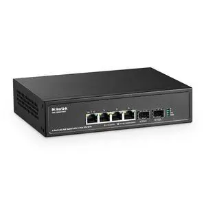 4 Port 2.5G PoE Switch with 2 Port 10G SFP+ Slot, 4 x 2.5G Base-T Ports Compatible with 10/100/1000Mbps, IEEE8023af/at PoE 78W, Metal Unmanaged Fanless Small Network Switch 4 Port 2.5G PoE Switch with 2 Port 10G SFP+ Slot, 4 x 2.5G Base-T Ports Compatible with 10/100/1000Mbps, IEEE8023af/at PoE 78W, Metal Unmanaged Fanless Small Network Switch