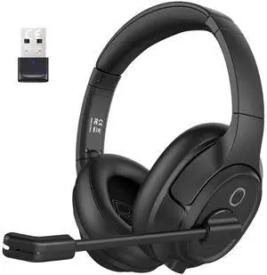 Bluetooth Headsets with Microphone & USB Dongle, 30 Hours Talk Time & 33ft Range, AI Environmental Noise Cancelling Mic, Over-Ear Wireless Headphone for PC/Laptop/Computer/Home/Work/Office/Zoom Bluetooth Headsets with Microphone & USB Dongle, 30 Hours Talk Time & 33ft Range, AI Environmental Noise Cancelling Mic, Over-Ear Wireless Headphone for PC/Laptop/Computer/Home/Work/Office/Zoom