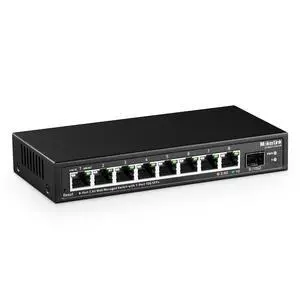8 Port 2.5 Gigabit Managed Switch with 10G SFP+ Slot, 8 x 2.5G Base-T Ports Compatible with 10/100/1000Mbps, Mini Size Metal Managed Fanless Network Switch 8 Port 2.5 Gigabit Managed Switch with 10G SFP+ Slot, 8 x 2.5G Base-T Ports Compatible with 10/100/1000Mbps, Mini Size Metal Managed Fanless Network Switch