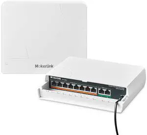 10 Port Outdoor PoE Switch, 8 PoE+ Ports 100M, 2 Gigabit Uplink 1000M, 802.3af/at 120W, Weatherproof Fanless Unmanaged Plug and Play 10 Port Outdoor PoE Switch, 8 PoE+ Ports 100M, 2 Gigabit Uplink 1000M, 802.3af/at 120W, Weatherproof Fanless Unmanaged Plug and Play