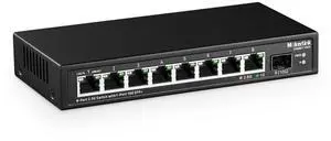 8 Port 2.5Gigabit Ethernet Switch with 10G SFP Slot, 8 x 2.5G Base-T Ports Compatible with 10/100/1000Mbps, Metal Unmanaged Fanless Small Network Switch 8 Port 2.5Gigabit Ethernet Switch with 10G SFP Slot, 8 x 2.5G Base-T Ports Compatible with 10/100/1000Mbps, Metal Unmanaged Fanless Small Network Switch