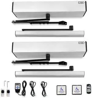 Automatic Double Door Handicapped Door Opener for Disabled,Control Double Doors Simultaneously Auto Open by 1PCS Fob Keys,Parameters Adjust Easily via Handheld Programmer Automatic Double Door Handicapped Door Opener for Disabled,Control Double Doors Simultaneously Auto Open by 1PCS Fob Keys,Parameters Adjust Easily via Handheld Programmer