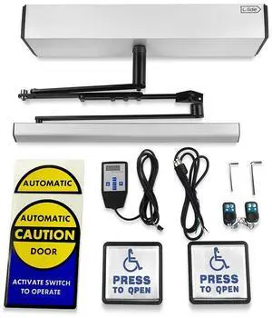 DSW120 Swing Door Openers for Disabled People with 2-3/4'' Extend Spacer+2pcs 304 Stainless Steel Handicap Push Switches DSW120 Swing Door Openers for Disabled People with 2-3/4'' Extend Spacer+2pcs 304 Stainless Steel Handicap Push Switches