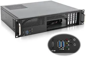 2U Server Chassis Short Depth 14.17" Front I/O with 2 x 3.5 (int.) mATX M/B,Support ATX PSU with Either top or Side Cooling 2U Server Chassis Short Depth 14.17" Front I/O with 2 x 3.5 (int.) mATX M/B,Support ATX PSU with Either top or Side Cooling