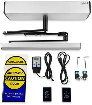 DSW120 Auto Swing Door for Handicapped with 2-3/4'' Extend Spacer+2pcs Bicolourable LED Waterproof Push Switches DSW120 Auto Swing Door for Handicapped with 2-3/4'' Extend Spacer+2pcs Bicolourable LED Waterproof Push Switches