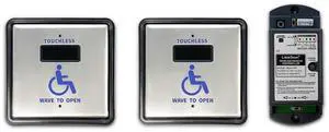 Touch Free WiFi Wireless Sensor Switch,Handicap Door Opener Wireless Wave Sensor Open,2PCS 4.5'' Square Stainless Steel Sensor Panels and 1PCS Receiver Touch Free WiFi Wireless Sensor Switch,Handicap Door Opener Wireless Wave Sensor Open,2PCS 4.5'' Square Stainless Steel Sensor Panels and 1PCS Receiver