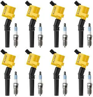 DG508 Ignition Coil Pack & Iridium Spark Plug SP479 Set, Compatible with Ford 4.6L/5.4L V8 Engines, Fits F-150, F-250, F-350, Expedition, Crown Victoria, Mustang, Lincoln High Performance Upgrade DG508 Ignition Coil Pack & Iridium Spark Plug SP479 Set, Compatible with Ford 4.6L/5.4L V8 Engines, Fits F-150, F-250, F-350, Expedition, Crown Victoria, Mustang, Lincoln High Performance Upgrade