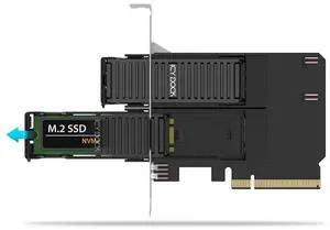Removable Dual M.2 NVMe SSD to PCIe 4.0 x8 Mobile Rack Adapter Card for PCIe Expansion Slot | ExpressSlot Core MB312M4P-B Removable Dual M.2 NVMe SSD to PCIe 4.0 x8 Mobile Rack Adapter Card for PCIe Expansion Slot | ExpressSlot Core MB312M4P-B