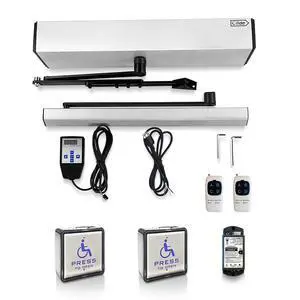 Handicap Door Opener for Disabled People, Low Energy ADA Swing Door Operator with Stainless Steel Handicap Push Buttons Handicap Door Opener for Disabled People, Low Energy ADA Swing Door Operator with Stainless Steel Handicap Push Buttons