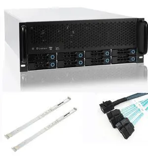 4U Rackmount Server Chassis 8-Bay 12Gbps Hot-Swappable SATA/SAS, EATX/ATX Compatible, Alloy Steel, Black, Ideal for Data Centers & SMBs 4U Rackmount Server Chassis 8-Bay 12Gbps Hot-Swappable SATA/SAS, EATX/ATX Compatible, Alloy Steel, Black, Ideal for Data Centers & SMBs