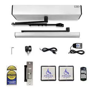 Swing Door Operator Automatic for the Disabled,Commercial Smart WiFi Handicap Door Opener Wireless Olide-120B with Wireless Handicap Push Button&Receiver and DC12V 880lbs Electric Strike Swing Door Operator Automatic for the Disabled,Commercial Smart WiFi Handicap Door Opener Wireless Olide-120B with Wireless Handicap Push Button&Receiver and DC12V 880lbs Electric Strike