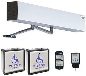 Automatic Door Opener for Disabled with Wireless&Wired 2-in-1 4.5'' Square Handicap Push Button Olide-510 with Both Inswing and Outswing Arms Automatic Door Opener for Disabled with Wireless&Wired 2-in-1 4.5'' Square Handicap Push Button Olide-510 with Both Inswing and Outswing Arms