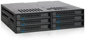 ExpressCage MB326SP-B Hot Swap Cage for 6X 2.5-Inch SATA SSD/HDDs in 1x 5.25-Inch Bay ExpressCage MB326SP-B Hot Swap Cage for 6X 2.5-Inch SATA SSD/HDDs in 1x 5.25-Inch Bay