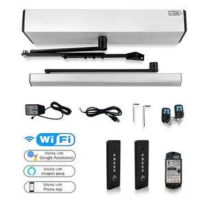 Smart WiFi APP Control Automatic Door Opener,WiFi Built in Receiver Olide-510FW,Compatible for Alexa,Google Assistant Voice Control Auto Door with Wireless Push Panels Smart WiFi APP Control Automatic Door Opener,WiFi Built in Receiver Olide-510FW,Compatible for Alexa,Google Assistant Voice Control Auto Door with Wireless Push Panels