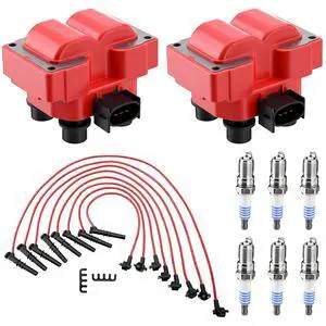 FD487 Set of 2 Ignition Coil Packs with 8 Spark Plugs and 8 Spark Plug Wires Compatible with 1997-1999 Ford F-150 Expedition Mustang Explorer Crown Victoria Grand Marquis Town Car 4.6L/5.0L V8 FD487 Set of 2 Ignition Coil Packs with 8 Spark Plugs and 8 Spark Plug Wires Compatible with 1997-1999 Ford F-150 Expedition Mustang Explorer Crown Victoria Grand Marquis Town Car 4.6L/5.0L V8