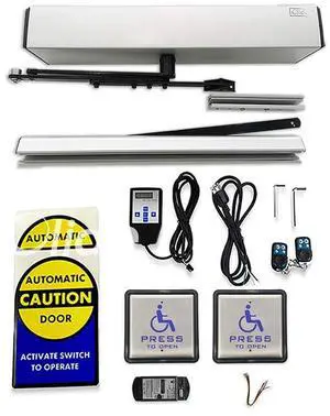Automatic Wireless Handicap Door Opener Swing Opening Frameless Glass Door Operator with 2pcs Wireless&Wired 2-in-1 Handicap Push Buttons Automatic Wireless Handicap Door Opener Swing Opening Frameless Glass Door Operator with 2pcs Wireless&Wired 2-in-1 Handicap Push Buttons