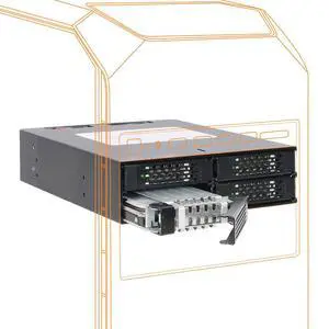 Full Metal 4 x 2.5 SAS/SATA HDD/SSD Mobile Rack Enclosure for 5.25" Bay (with Fan Control) | ToughArmor MB994SP-4SB-1 Full Metal 4 x 2.5 SAS/SATA HDD/SSD Mobile Rack Enclosure for 5.25" Bay (with Fan Control) | ToughArmor MB994SP-4SB-1