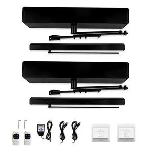 Automatic Double Door Opener Black Color Olide-120B,Auto Open Electric Double Swing Doors by 1PCS Hardwird Exit Button at The Same Time,Hold Opening Time Adjustable via Handheld Programmer Automatic Double Door Opener Black Color Olide-120B,Auto Open Electric Double Swing Doors by 1PCS Hardwird Exit Button at The Same Time,Hold Opening Time Adjustable via Handheld Programmer