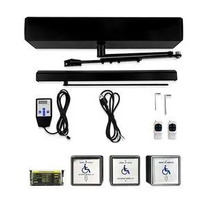 Automatic Swing Door Opener with Handicapped Touchless Switches Kits for Washroom,Restroom,Toilet,Include Wired Hand Wave Sensor Open Switches Panel,Lock Switch Panel and Controller (Black) Automatic Swing Door Opener with Handicapped Touchless Switches Kits for Washroom,Restroom,Toilet,Include Wired Hand Wave Sensor Open Switches Panel,Lock Switch Panel and Controller (Black)