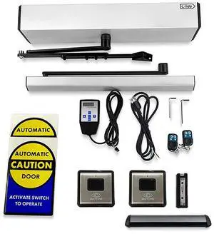 Olide-120BS Touchless Auto Door Opener for Restroom+2pcs Olide-512 Wireless Touchless Sensor Switches+1pcs Receiver+1pcs Infrared Motion Safety Beam Sensors Olide-120BS Touchless Auto Door Opener for Restroom+2pcs Olide-512 Wireless Touchless Sensor Switches+1pcs Receiver+1pcs Infrared Motion Safety Beam Sensors