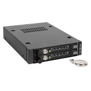Rugged Full Metal 2 x 2.5 SATA/SAS HDD & SSD Mobile Rack for External 3.5" Drive Bay with Key Lock & Thumb Screw Design | ToughArmor MB492SKL-B Rugged Full Metal 2 x 2.5 SATA/SAS HDD & SSD Mobile Rack for External 3.5" Drive Bay with Key Lock & Thumb Screw Design | ToughArmor MB492SKL-B