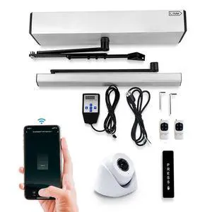 Phone APP Control Automatic Door Opener Operator,Touchless Sensor Open Outside Door with Wired Eye Sensor,Wireless Push Open Inside Door with Slimline Wireless Push Panel Phone APP Control Automatic Door Opener Operator,Touchless Sensor Open Outside Door with Wired Eye Sensor,Wireless Push Open Inside Door with Slimline Wireless Push Panel