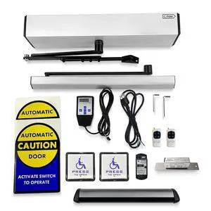 Automatic ADA Swing Door Opener Operator 120B with 2PCS Stainless Steel Wired Handicap Push Switch+1PCS Fail Security 550LBS Electric Lock+1PCS Wired Motion Safety Sensor Automatic ADA Swing Door Opener Operator 120B with 2PCS Stainless Steel Wired Handicap Push Switch+1PCS Fail Security 550LBS Electric Lock+1PCS Wired Motion Safety Sensor