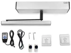 120B Low Energy Electric Swing Door Operators Inwards&Outwards Open Door with Inswing and Outswing Arms+2PCS Push Buttons 120B Low Energy Electric Swing Door Operators Inwards&Outwards Open Door with Inswing and Outswing Arms+2PCS Push Buttons