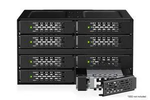ToughArmor MB508V5P-B 8-Bay 15 mm U.2/U.3 NVMe SSD Mobile Rack Cage for Dual 5.25" Drive Bay (4 x MCIO 8i SFF-TA-1016) ToughArmor MB508V5P-B 8-Bay 15 mm U.2/U.3 NVMe SSD Mobile Rack Cage for Dual 5.25" Drive Bay (4 x MCIO 8i SFF-TA-1016)