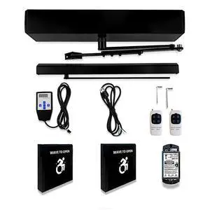 Black Electric Handicap Door Opener with 2PCS Wireless Large Non-Touch Hand Wave Sensor Switches M-505BW and 1PCS Wired Smart WiFi Receiver,Compatible for Alexa,Google Assistant (Black) Black Electric Handicap Door Opener with 2PCS Wireless Large Non-Touch Hand Wave Sensor Switches M-505BW and 1PCS Wired Smart WiFi Receiver,Compatible for Alexa,Google Assistant (Black)