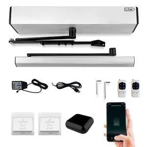 Automatically Door Closer with Wireless Remote Control,WiFi Access Control Automatic Door Opening System,Compatible for Alexa,Google Home,Smartphone App Automatically Door Closer with Wireless Remote Control,WiFi Access Control Automatic Door Opening System,Compatible for Alexa,Google Home,Smartphone App