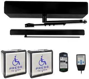 Black Color Auto Door Opener Wireless with Wireless&Wired 2-in-1 4.5'' Square Handicap Push Switches Olide-510 Black Color Auto Door Opener Wireless with Wireless&Wired 2-in-1 4.5'' Square Handicap Push Switches Olide-510