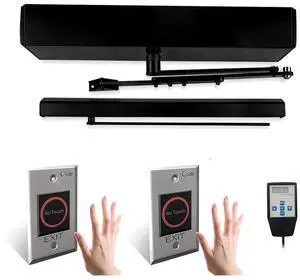 Electric Automatic Door Opener Black Color Olide-120B,Hold Max Door Weight 264lbs Motorized Touchless Door Opener,Touchless Hand Sensor Open Door with 2PCS 304 Stainless Steel Switches Electric Automatic Door Opener Black Color Olide-120B,Hold Max Door Weight 264lbs Motorized Touchless Door Opener,Touchless Hand Sensor Open Door with 2PCS 304 Stainless Steel Switches