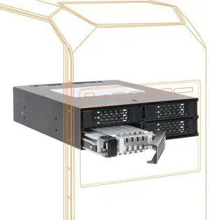 Rugged 4 x 2.5 SAS/SATA HDD/SSD Mobile Rack Enclosure for 5.25" Bay | ToughArmor MB994SP-4S Rugged 4 x 2.5 SAS/SATA HDD/SSD Mobile Rack Enclosure for 5.25" Bay | ToughArmor MB994SP-4S
