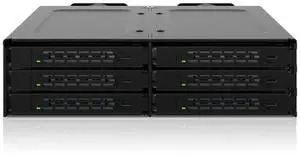 6 Bay U.2 / U.3 NVMe SSD(7mm) PCIe 4.0 Mobile Rack Enclosure for 5.25" Bay (SlimSAS SFF-8654 8i) - ToughArmor MB118VP-B 6 Bay U.2 / U.3 NVMe SSD(7mm) PCIe 4.0 Mobile Rack Enclosure for 5.25" Bay (SlimSAS SFF-8654 8i) - ToughArmor MB118VP-B