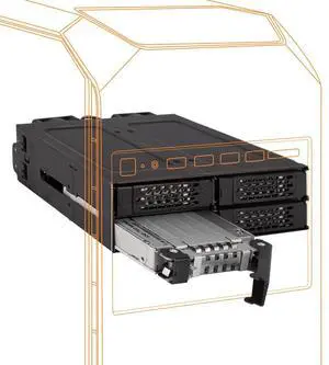 4 x 2.5 NVMe U.2/U.3 SSD PCIe 4.0 Mobile Rack for 5.25" Bay with OCuLink | ToughArmor MB699VP-B V3 4 x 2.5 NVMe U.2/U.3 SSD PCIe 4.0 Mobile Rack for 5.25" Bay with OCuLink | ToughArmor MB699VP-B V3