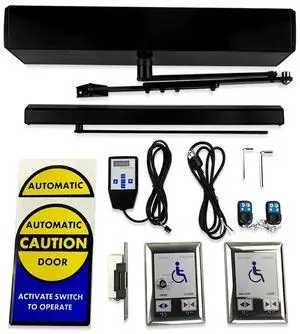 DSW120 Black Color Electric Door Openers with Remote Complete Kit+1SET Washroom Switch with Inside and Outside Stainless Steel Panel+1PCS 550lbs Fail Safety Electric Strike DSW120 Black Color Electric Door Openers with Remote Complete Kit+1SET Washroom Switch with Inside and Outside Stainless Steel Panel+1PCS 550lbs Fail Safety Electric Strike