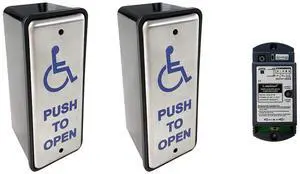 Wireless Narrow Handicap Push Switch Olide-511 2PCS for Automatic Door Opener with Handicap Logo+1PCS 2.4G High Stability Receiver 510FW,with WiFi Function Wireless Narrow Handicap Push Switch Olide-511 2PCS for Automatic Door Opener with Handicap Logo+1PCS 2.4G High Stability Receiver 510FW,with WiFi Function