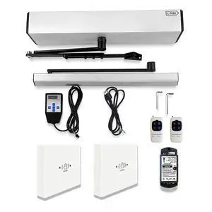 Smart WiFi Automatic Touch Free Door Opener Compatible for Alexa,Google Assistant,with 2PCS Wireless White Infrared Have Wave Sensor Switches M-605MHW and 1PCS Wired Receiver (Silver Grey) Smart WiFi Automatic Touch Free Door Opener Compatible for Alexa,Google Assistant,with 2PCS Wireless White Infrared Have Wave Sensor Switches M-605MHW and 1PCS Wired Receiver (Silver Grey)