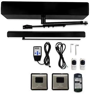 Automatic Black Color Hand Wave Sensor Open Swing Door with 2PCS Olide-512 Touchless Wireless Wave to Open Switch and 1PCS Smart WiFi Wired Receiver Automatic Black Color Hand Wave Sensor Open Swing Door with 2PCS Olide-512 Touchless Wireless Wave to Open Switch and 1PCS Smart WiFi Wired Receiver