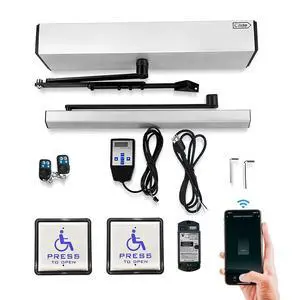 DSW120 Low Energy Handicap Automatic Swing Door Operator for A Single Door+Smart Wi-Fi Push Button Phone APP Control,Compatible for Alexa &Google Speaker +Handicap Push Buttons DSW120 Low Energy Handicap Automatic Swing Door Operator for A Single Door+Smart Wi-Fi Push Button Phone APP Control,Compatible for Alexa &Google Speaker +Handicap Push Buttons
